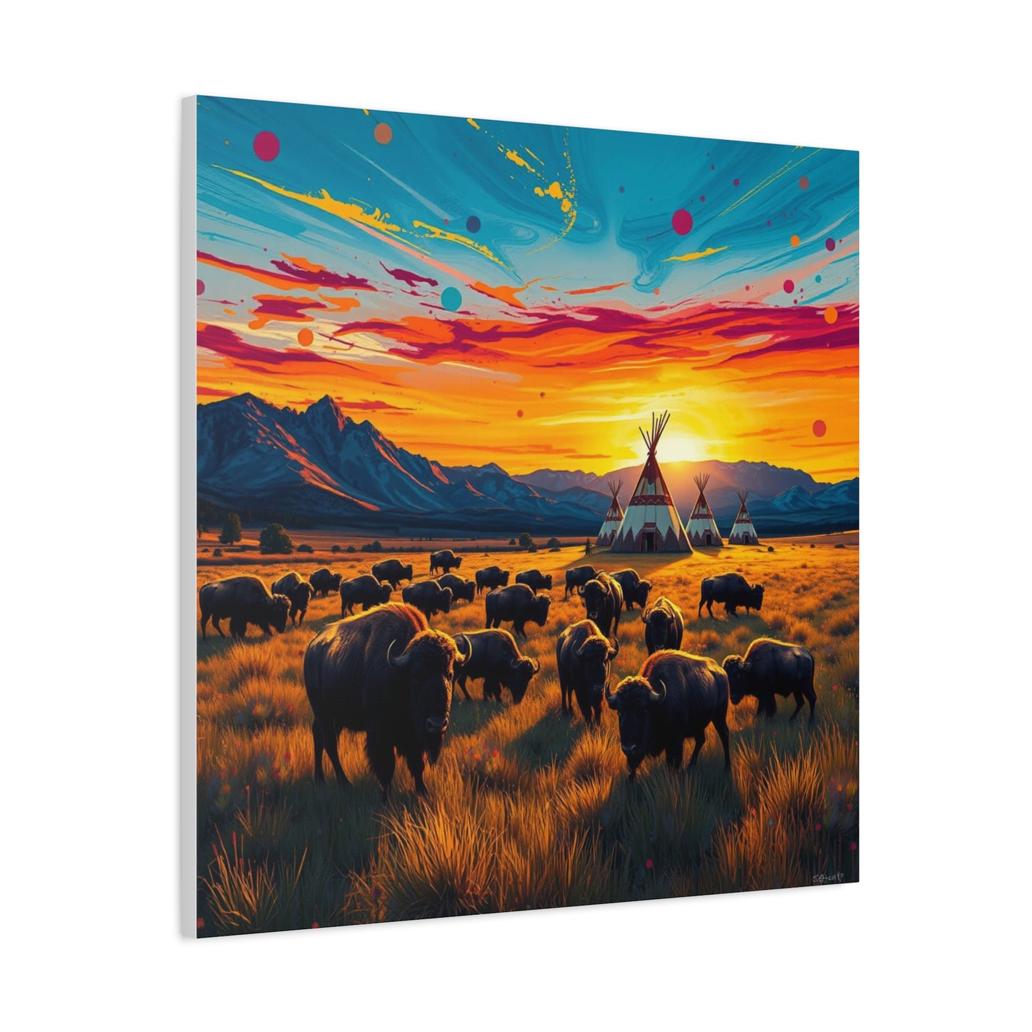 Canvas Print -Where the Buffalo Roam Wall Art