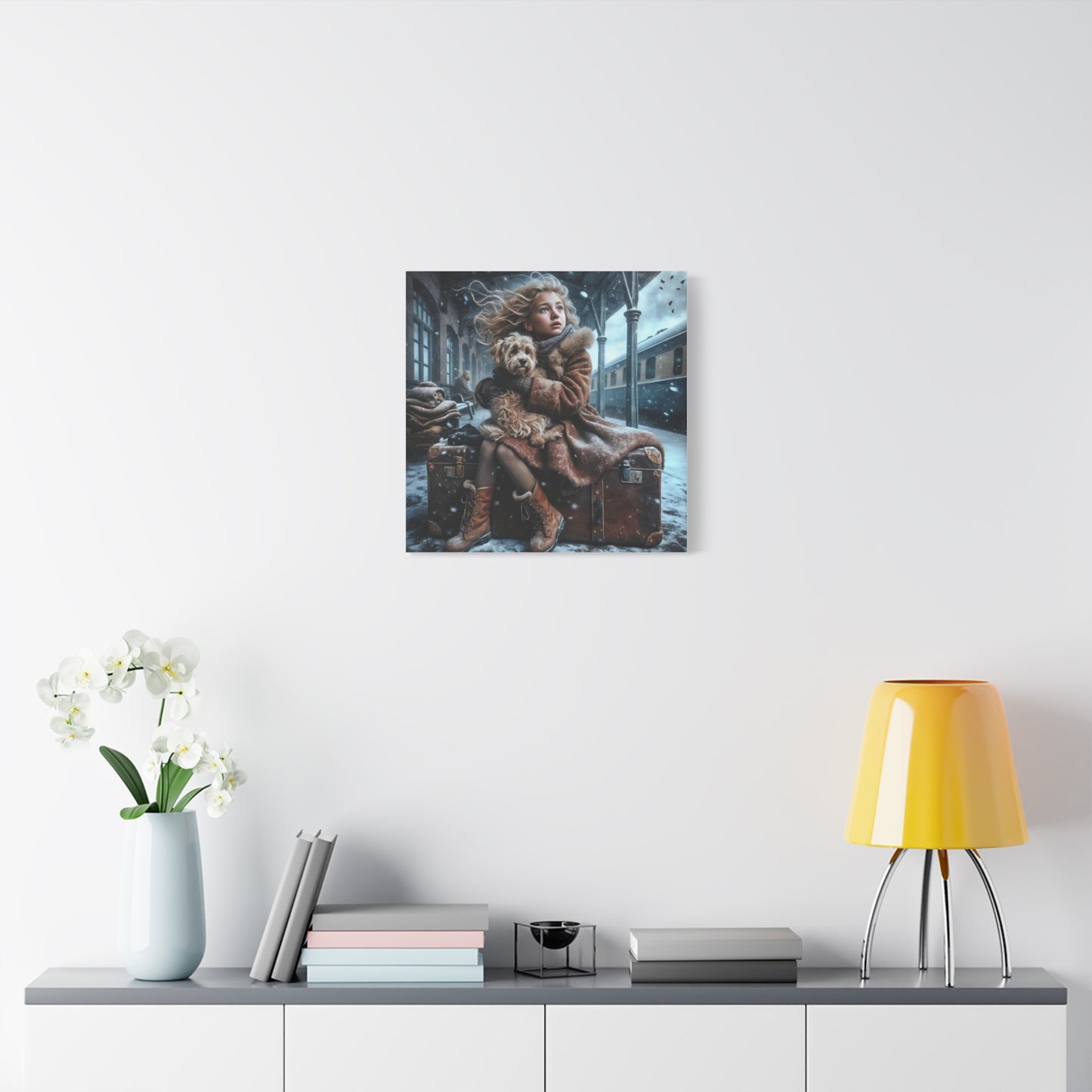 A Girl and Her Dog Art