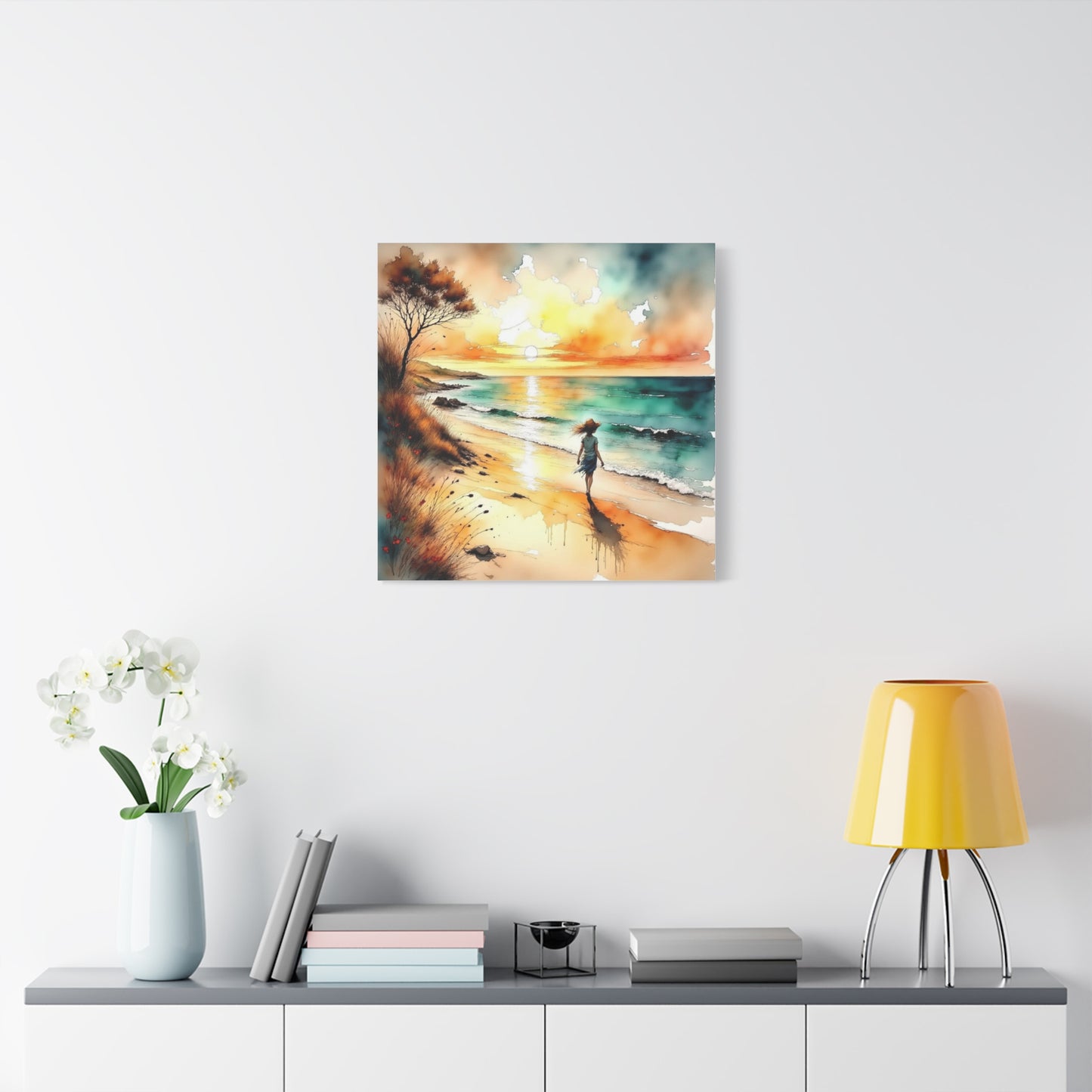 Girl on the Beach Abstract Art