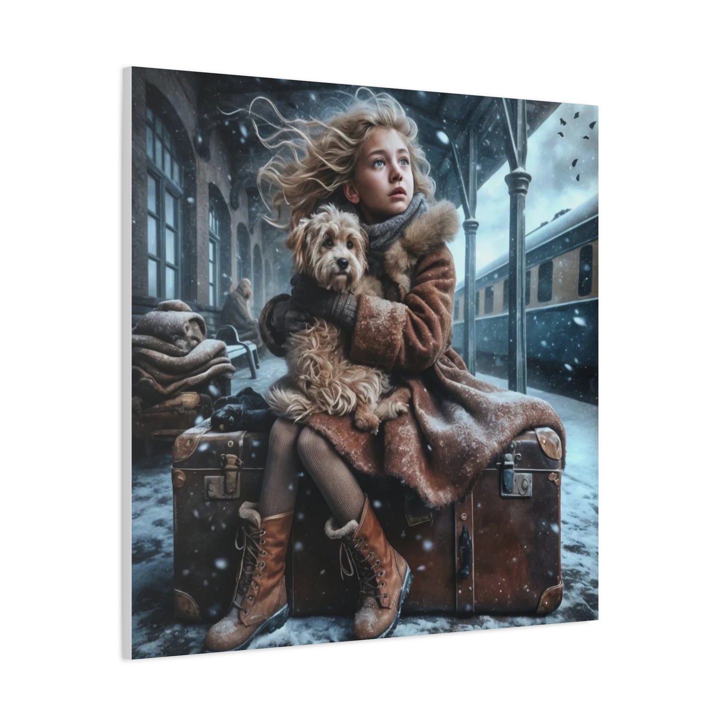 A Girl and Her Dog Art