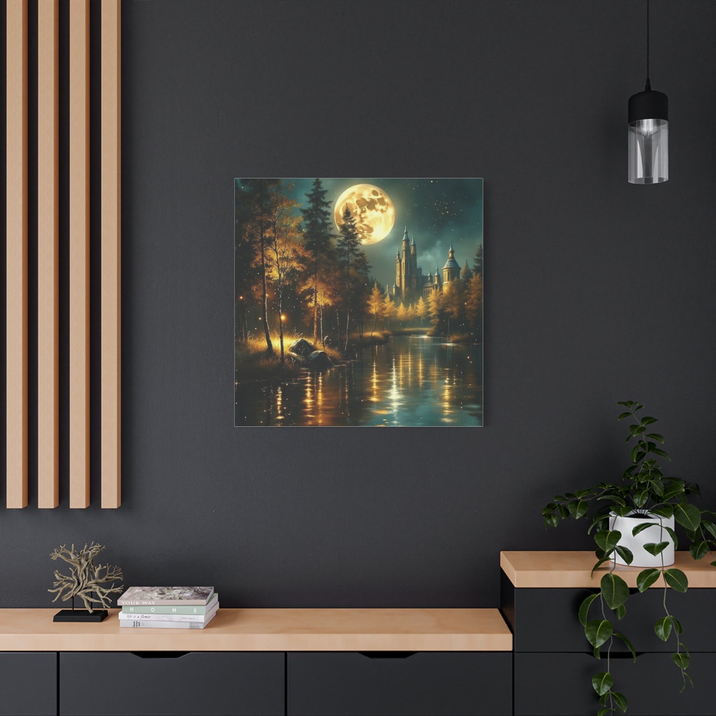 Canvas Print - Moon Over the Castle Wall Art