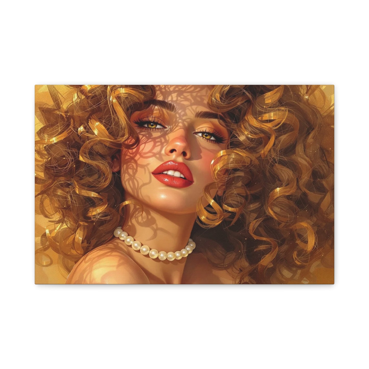Canvas Print - Blonde Woman With Pearls