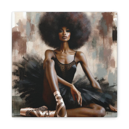 Beautiful Black Woman Ballerina Canvas Art