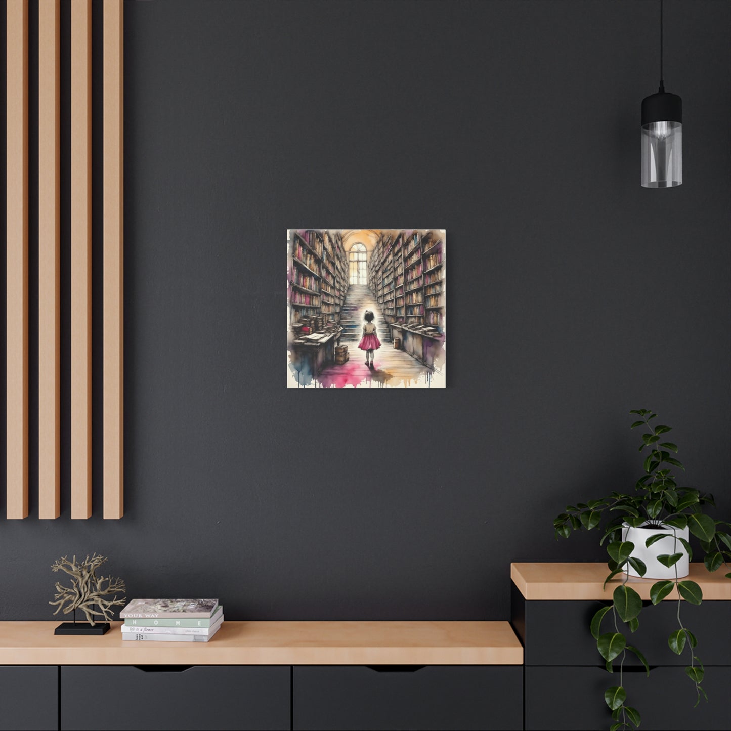 Girl in the Library Abstract Art