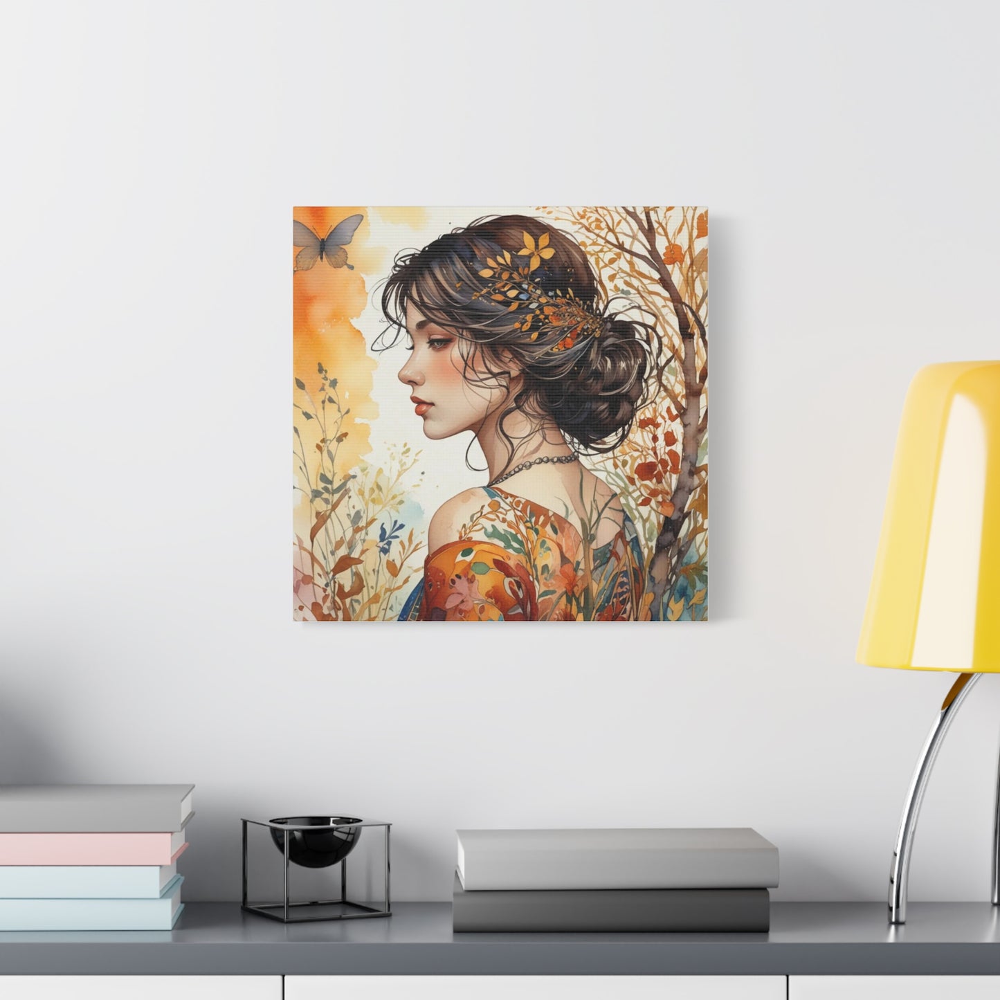 Girl with Leaves in Her Hair Abstract Art