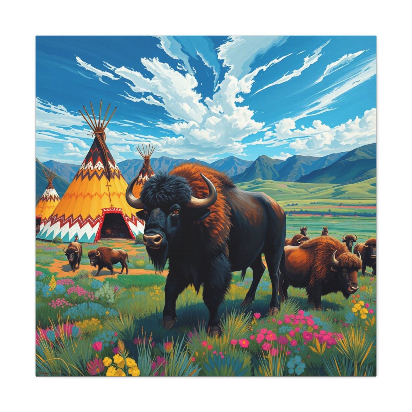 Canvas Print -Vibrant Buffalo Wall Art