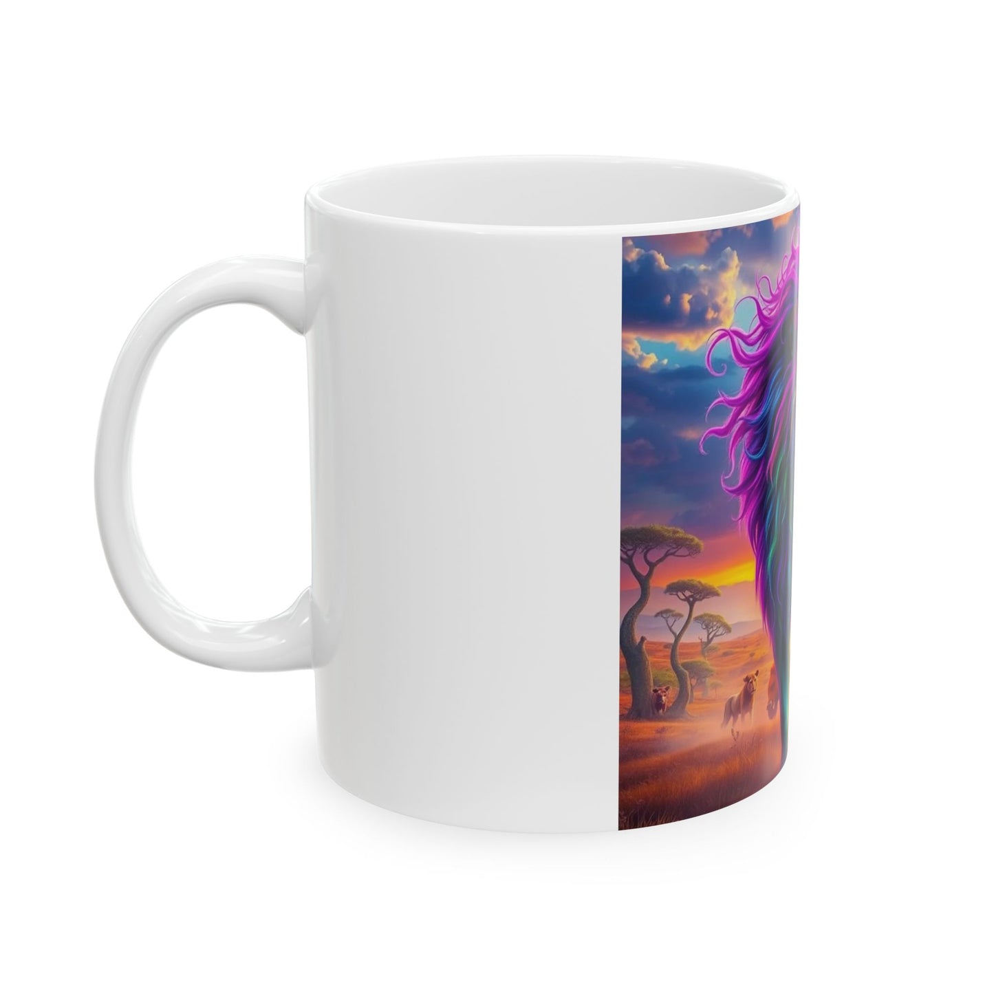 Colorful Lion Ceramic Mug (11oz, 15oz)
