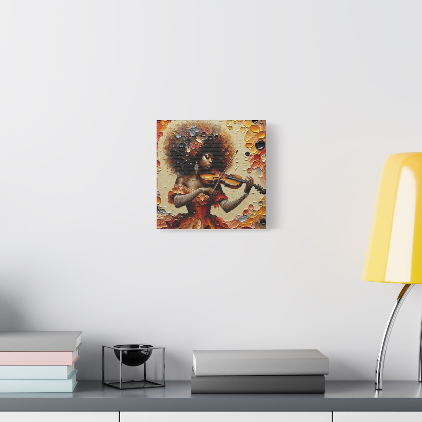 Beautiful Black Woman Violinist Canvas Art