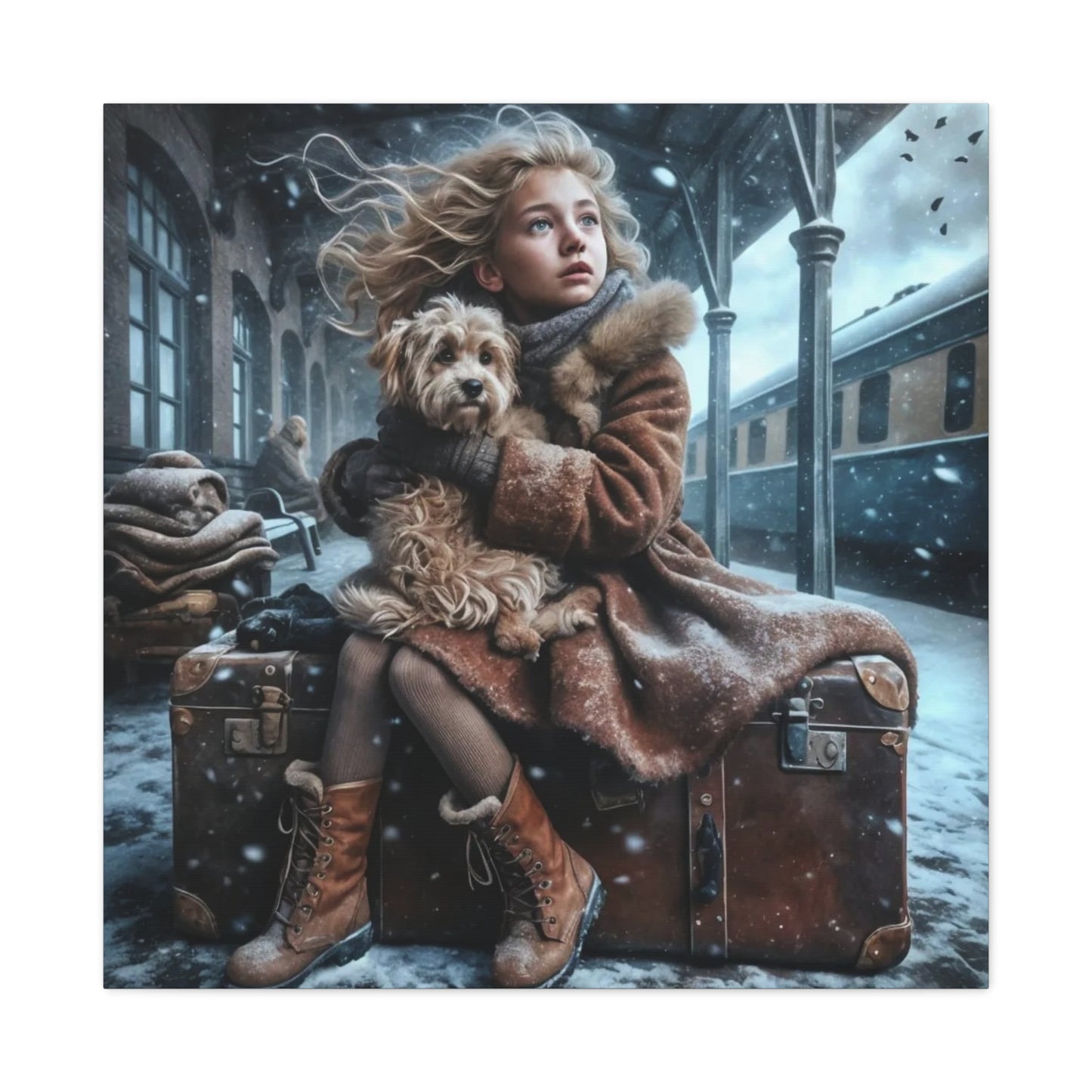 A Girl and Her Dog Art