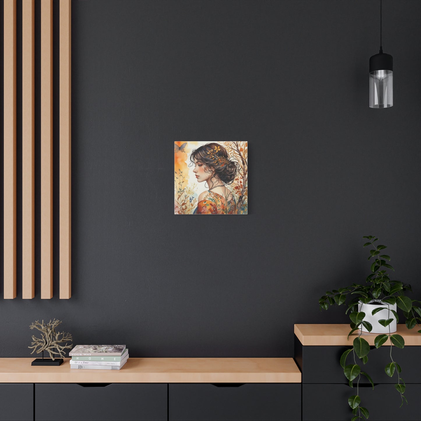Girl with Leaves in Her Hair Abstract Art