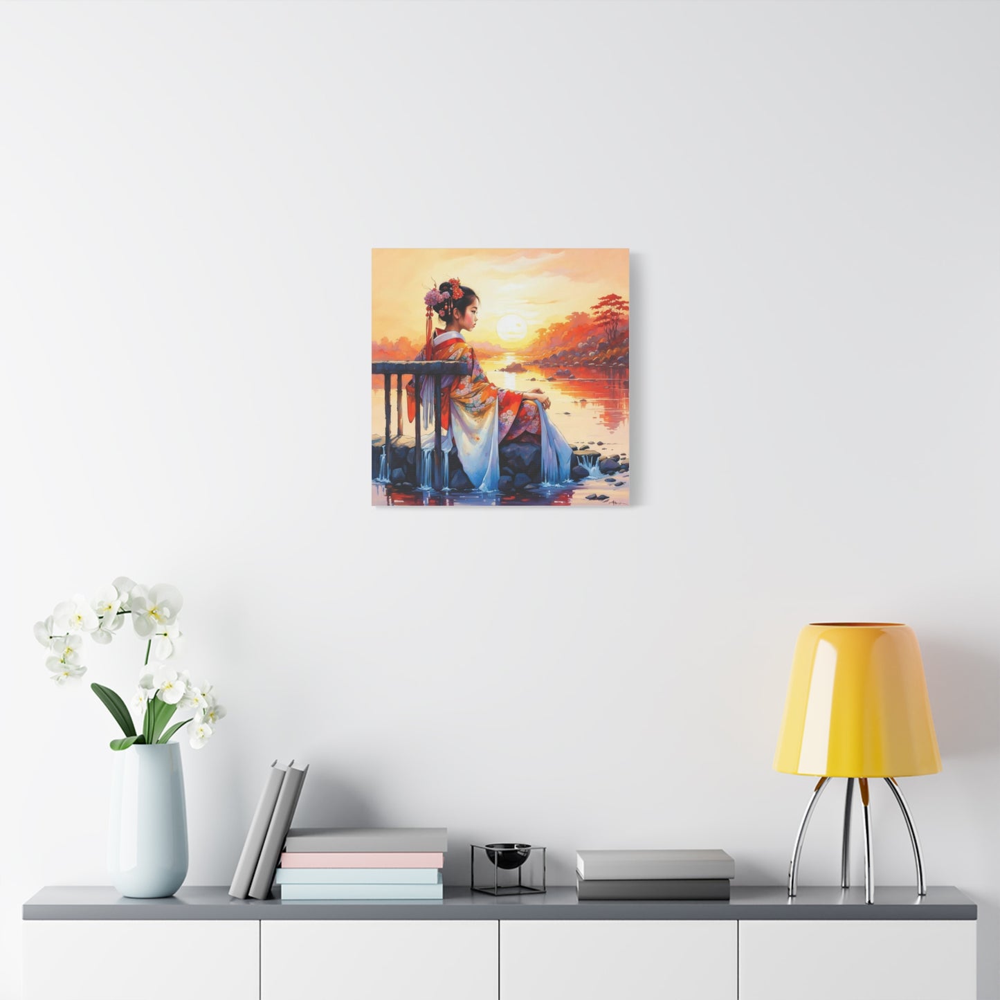 Girl by the Water Asian Abstract Art