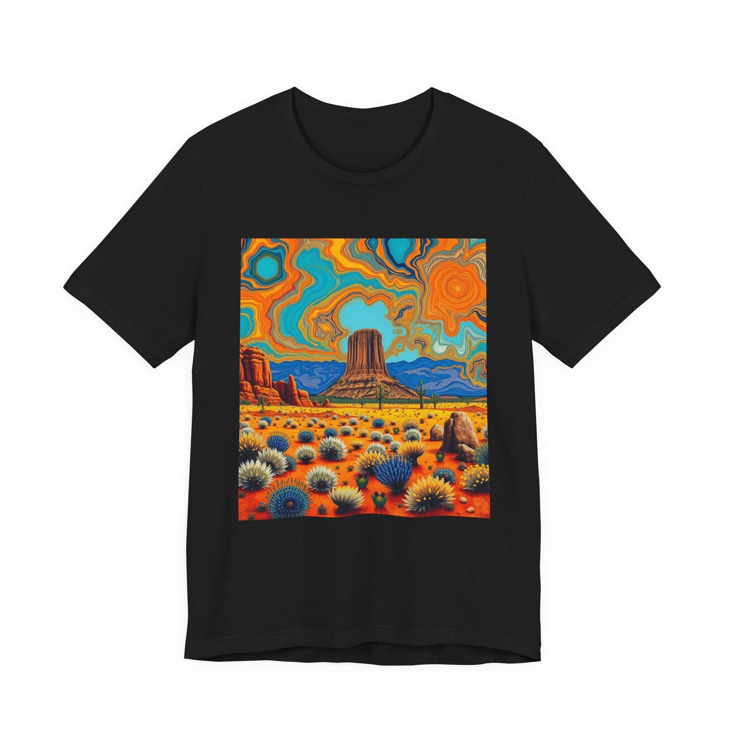 Southwest abstract Devils Tower Tee Shirt