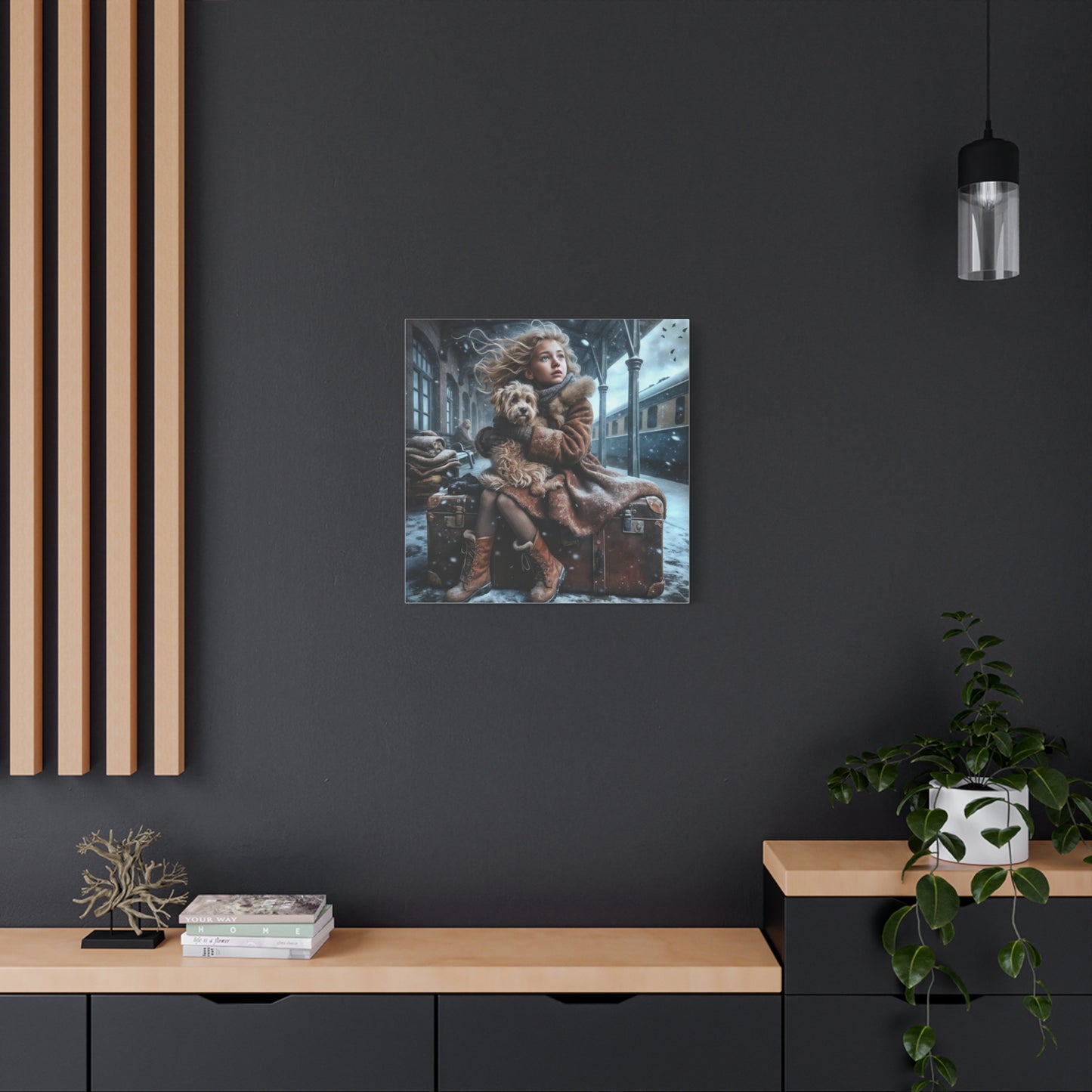 A Girl and Her Dog Art