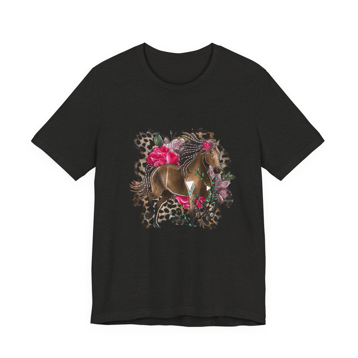 Leopard and Flower Horse T-Shirt