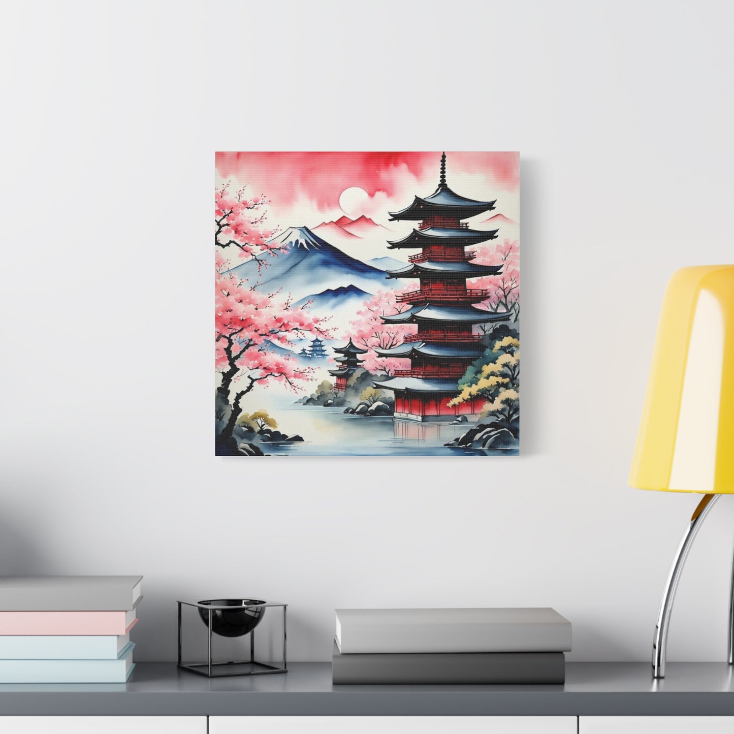Sunset over the Mountains Asian Abstract Art