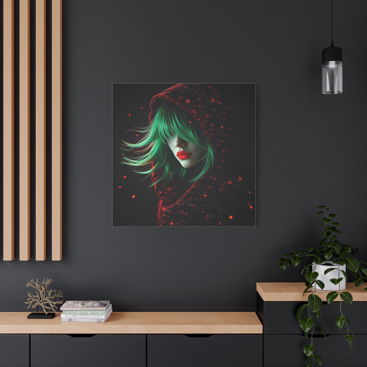 Green Haired Lady Abstract Art