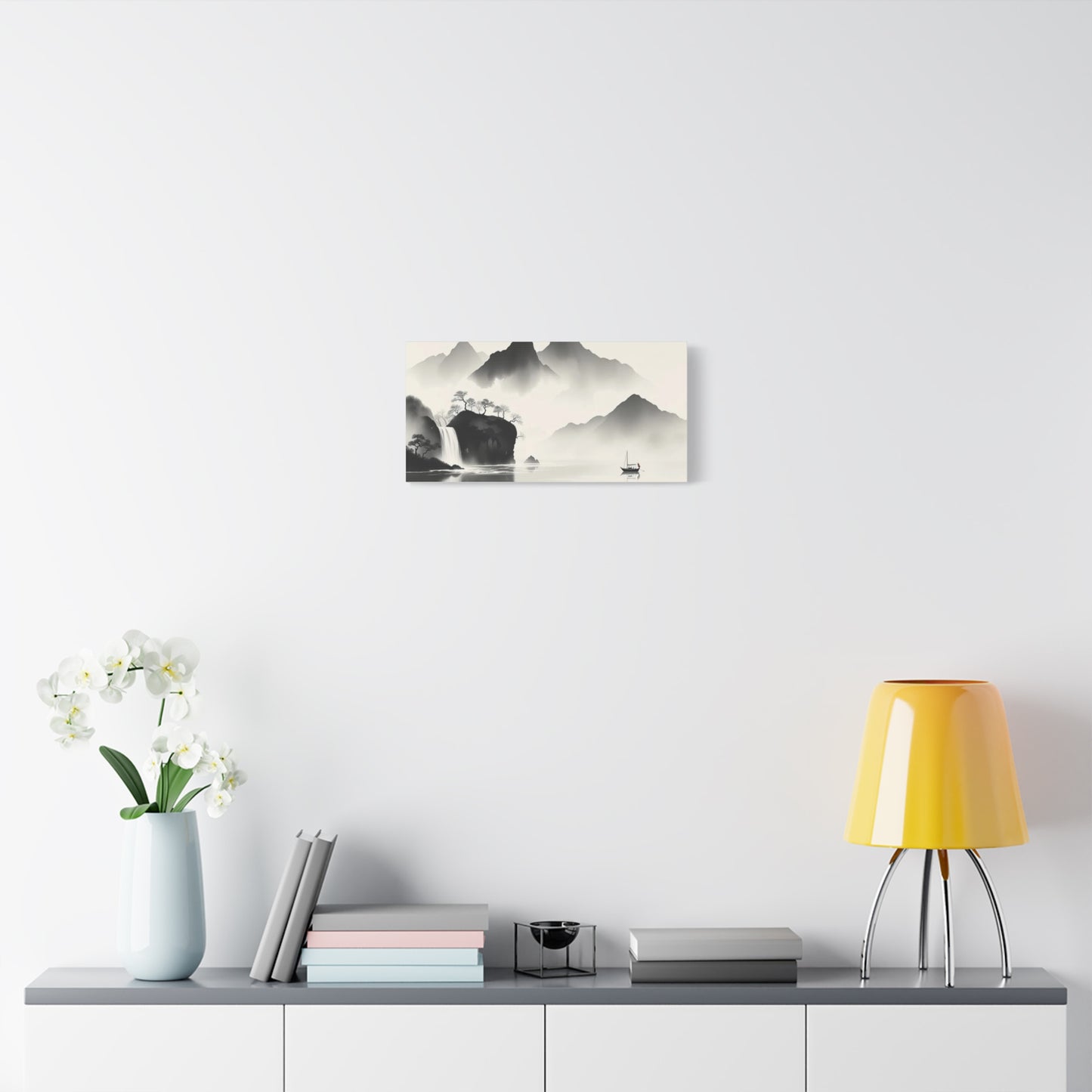 Boat in the Distance Asian Abstract Art