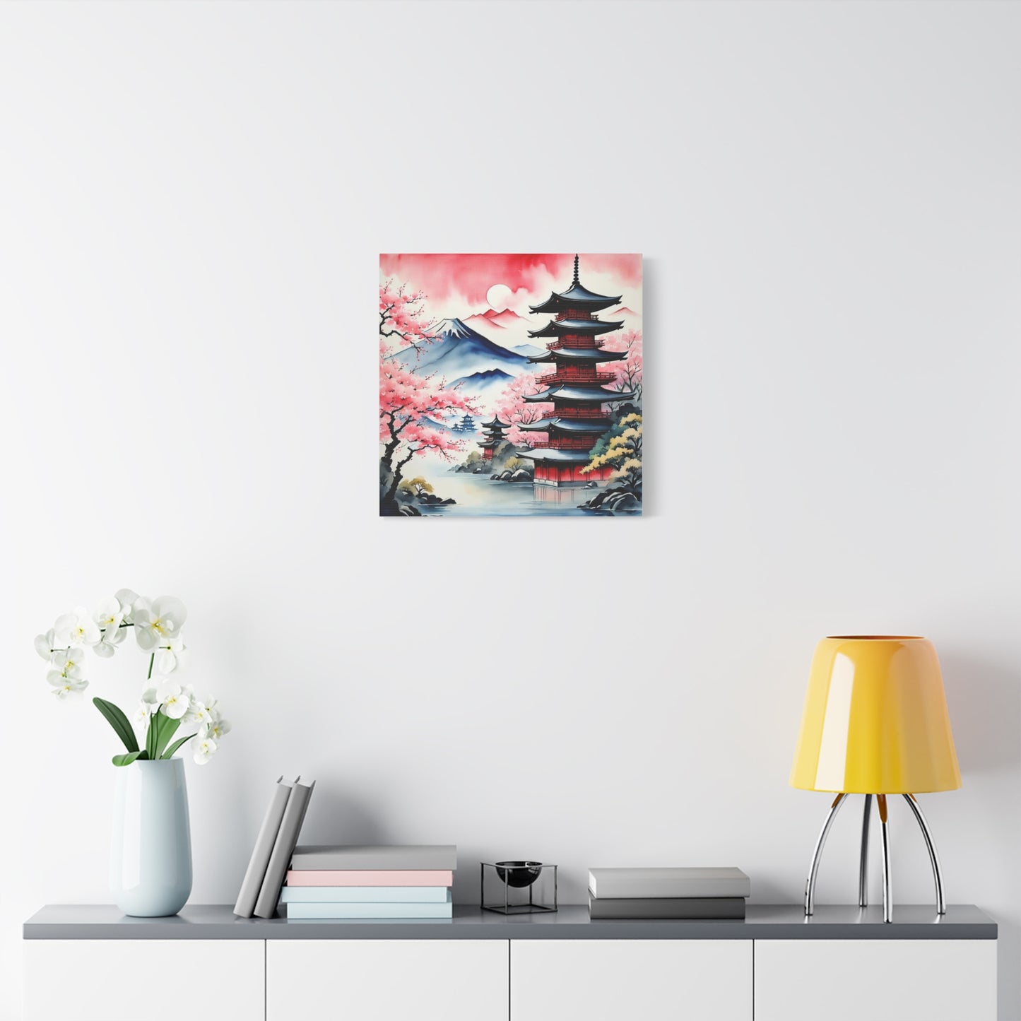 Sunset over the Mountains Asian Abstract Art