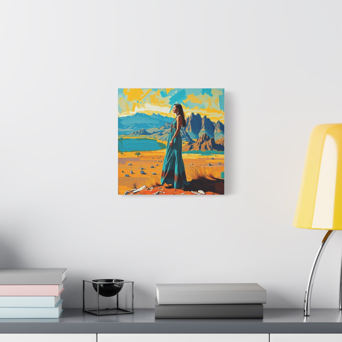 Canvas Print -Vibrant Native American Woman Wall Art