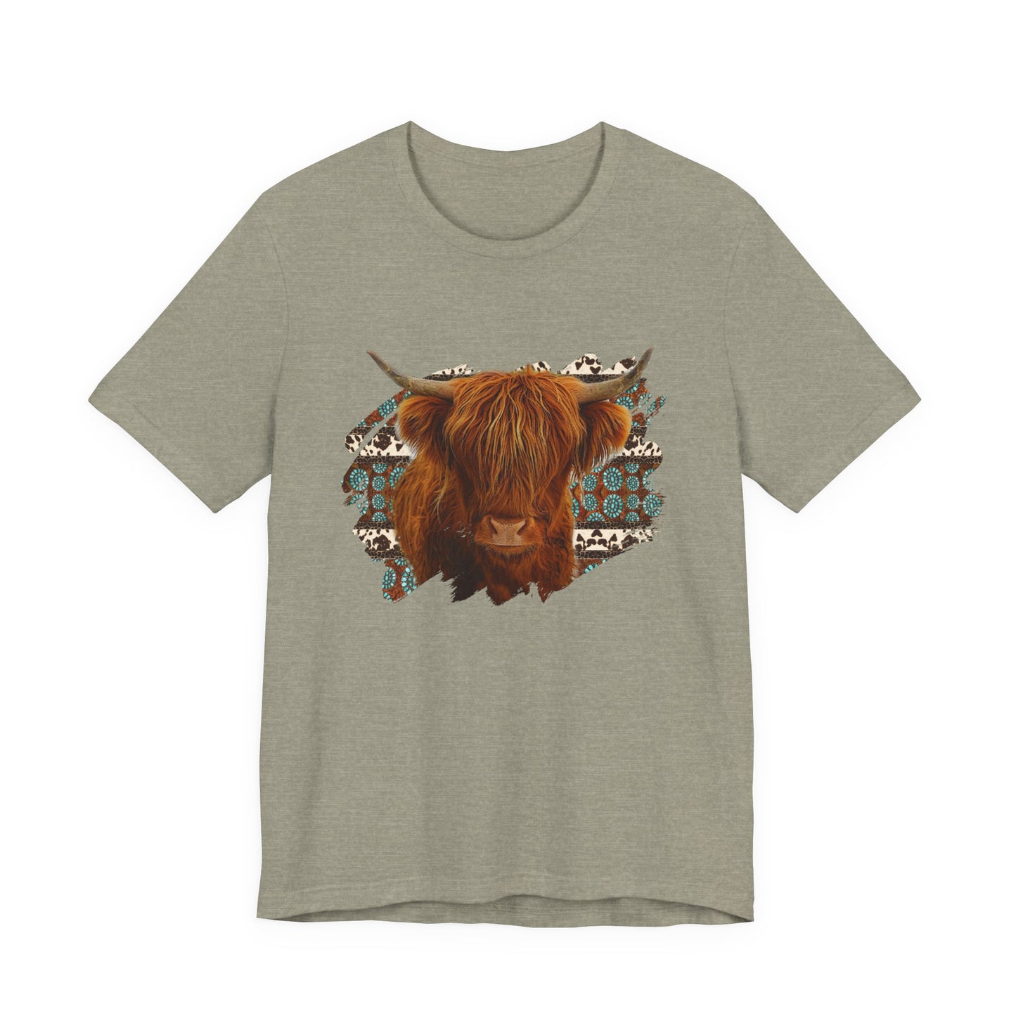 Furry Cow with Turquoise T-Shirt