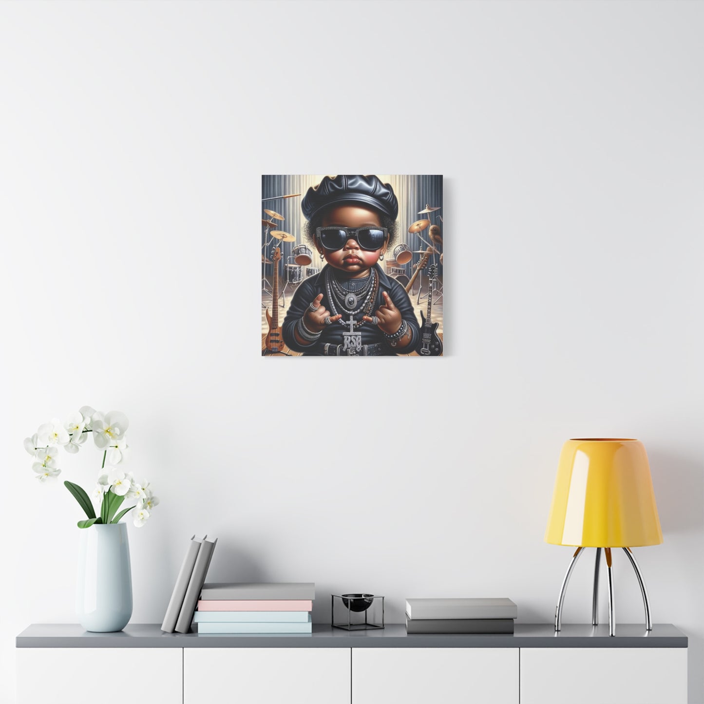Cool Little Boy Black Canvas Art