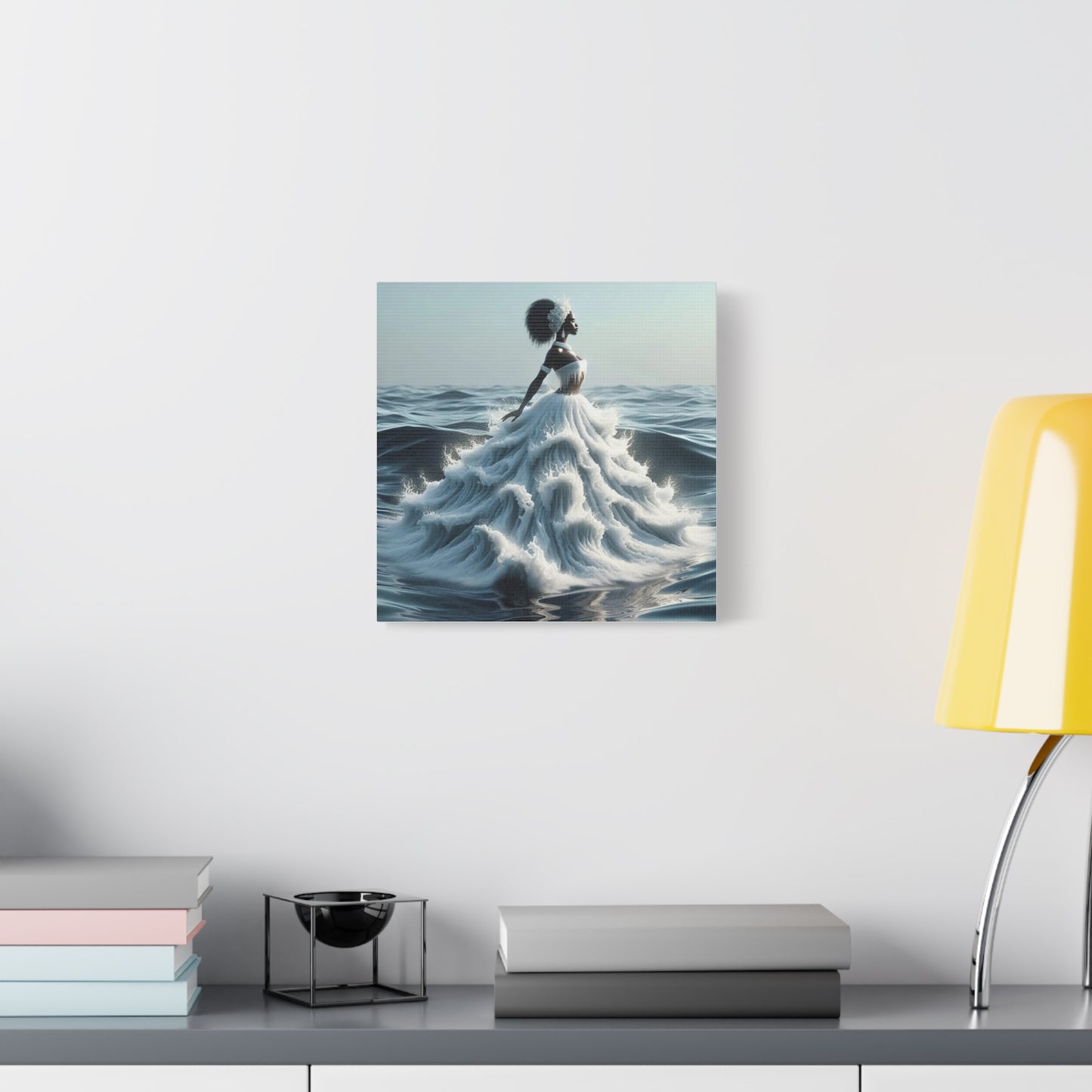Beautiful Black Woman w Water Dress Canvas Art