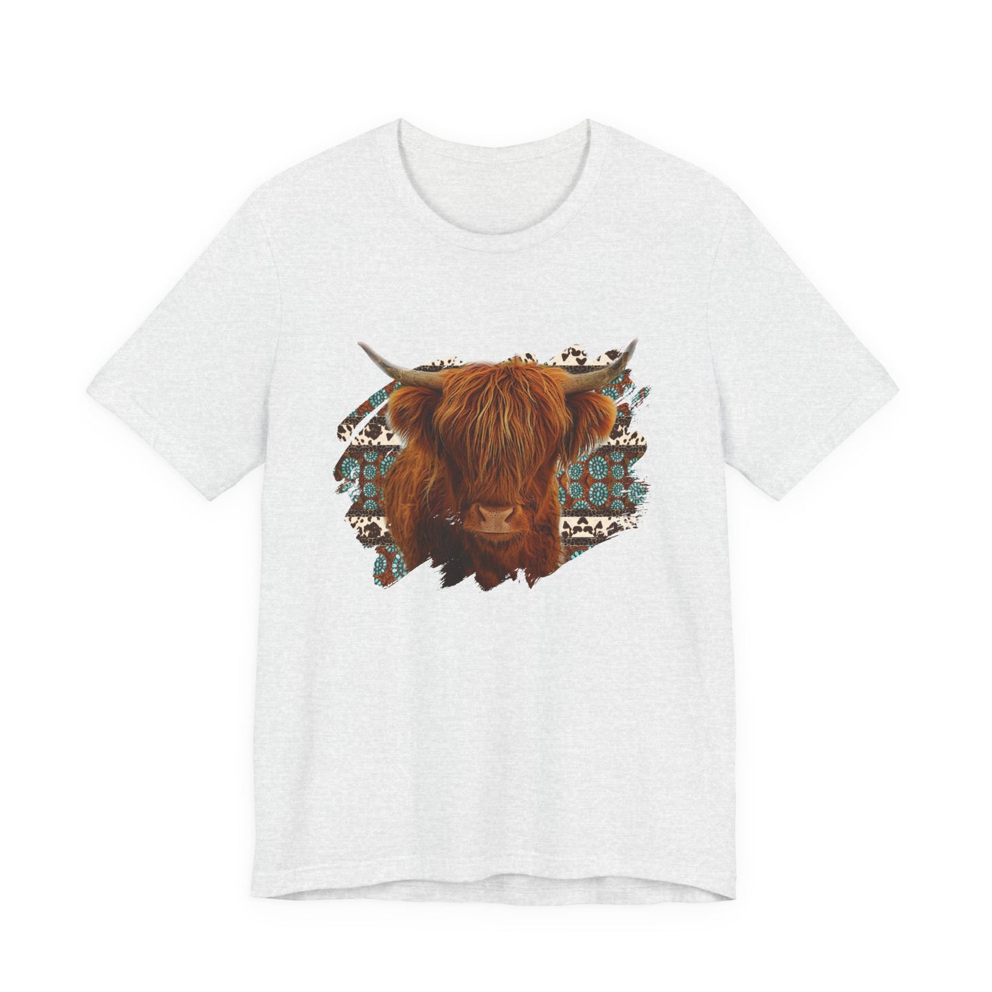 Furry Cow with Turquoise T-Shirt