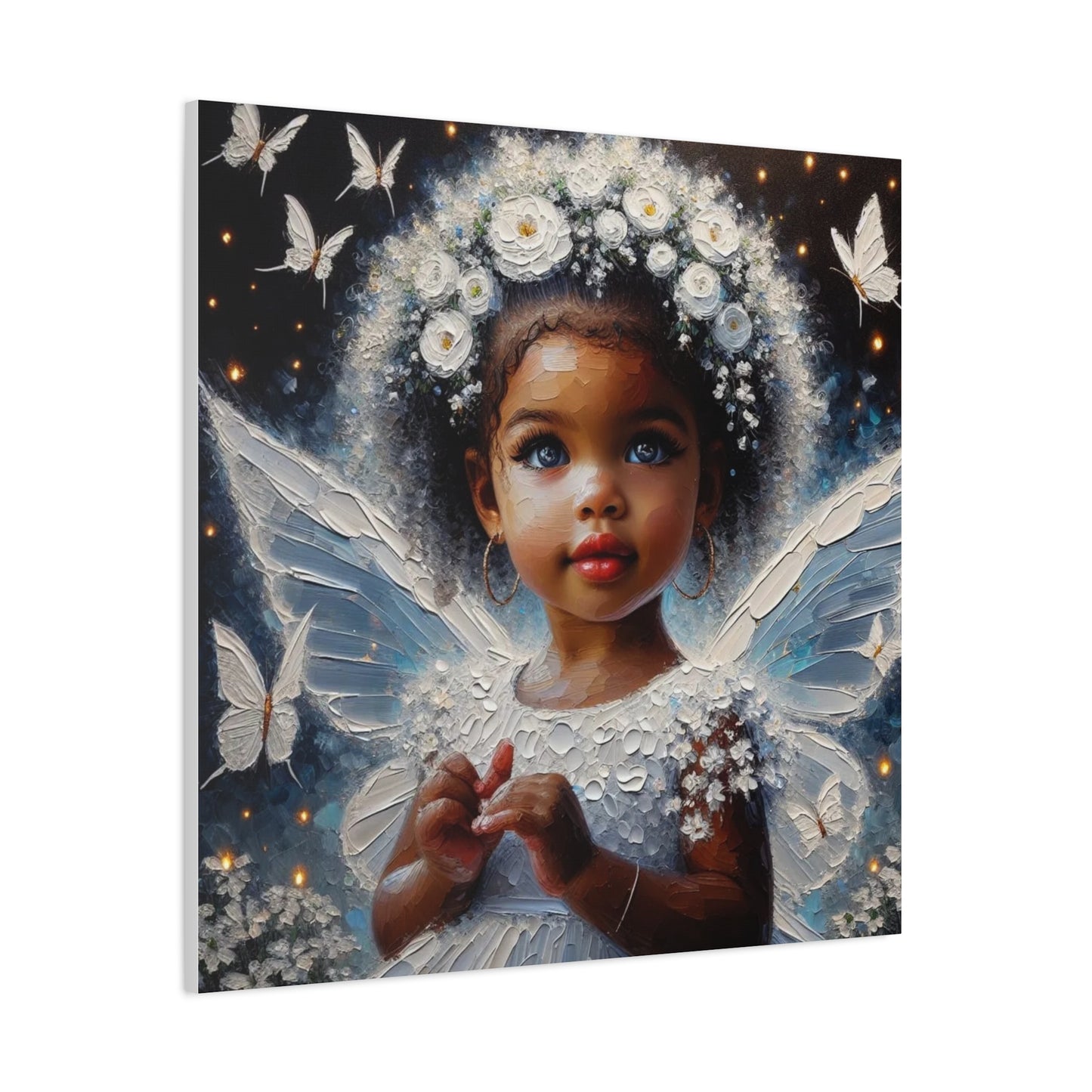 Beautiful Child Black Canvas Art