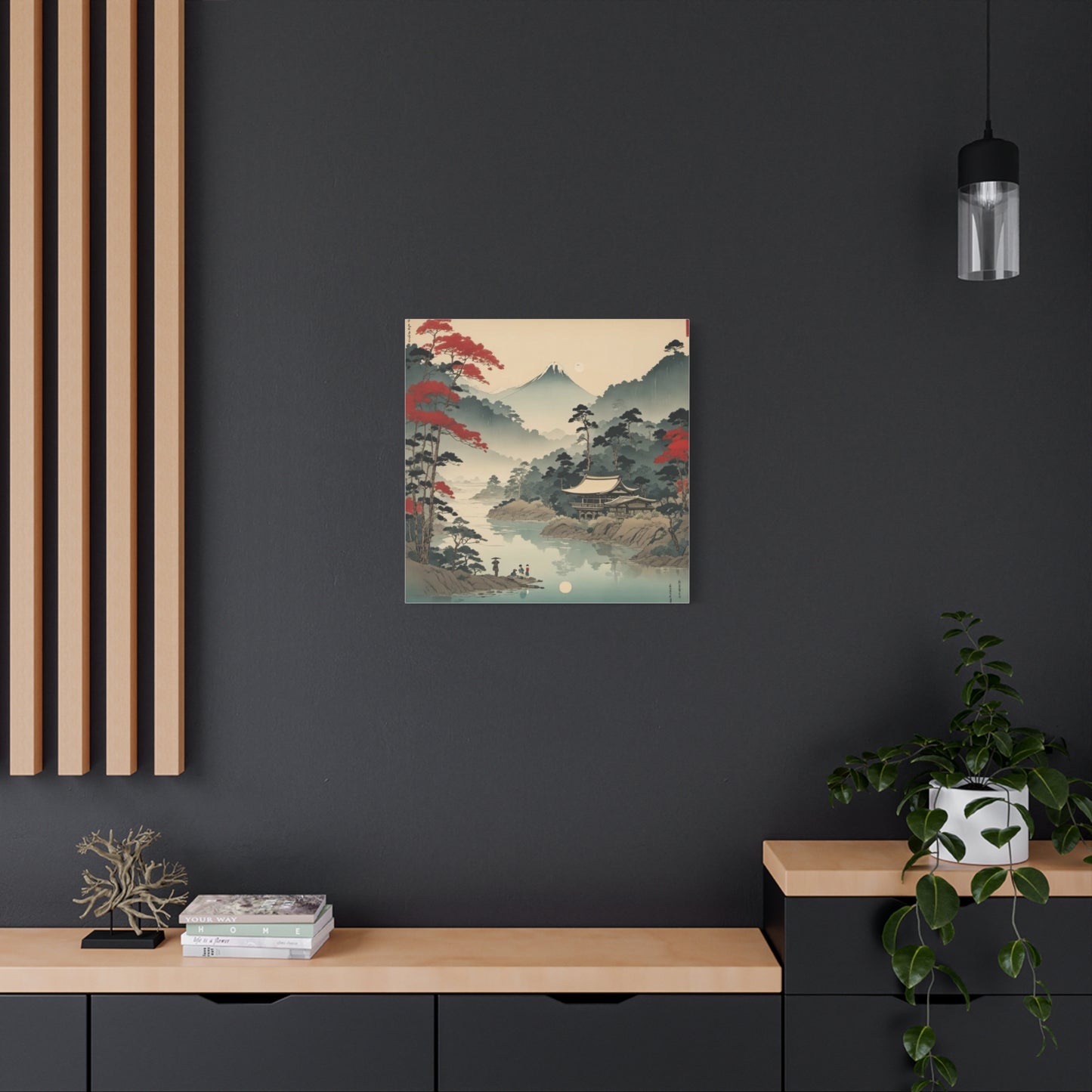 Home by the Lake Asian Abstract Art