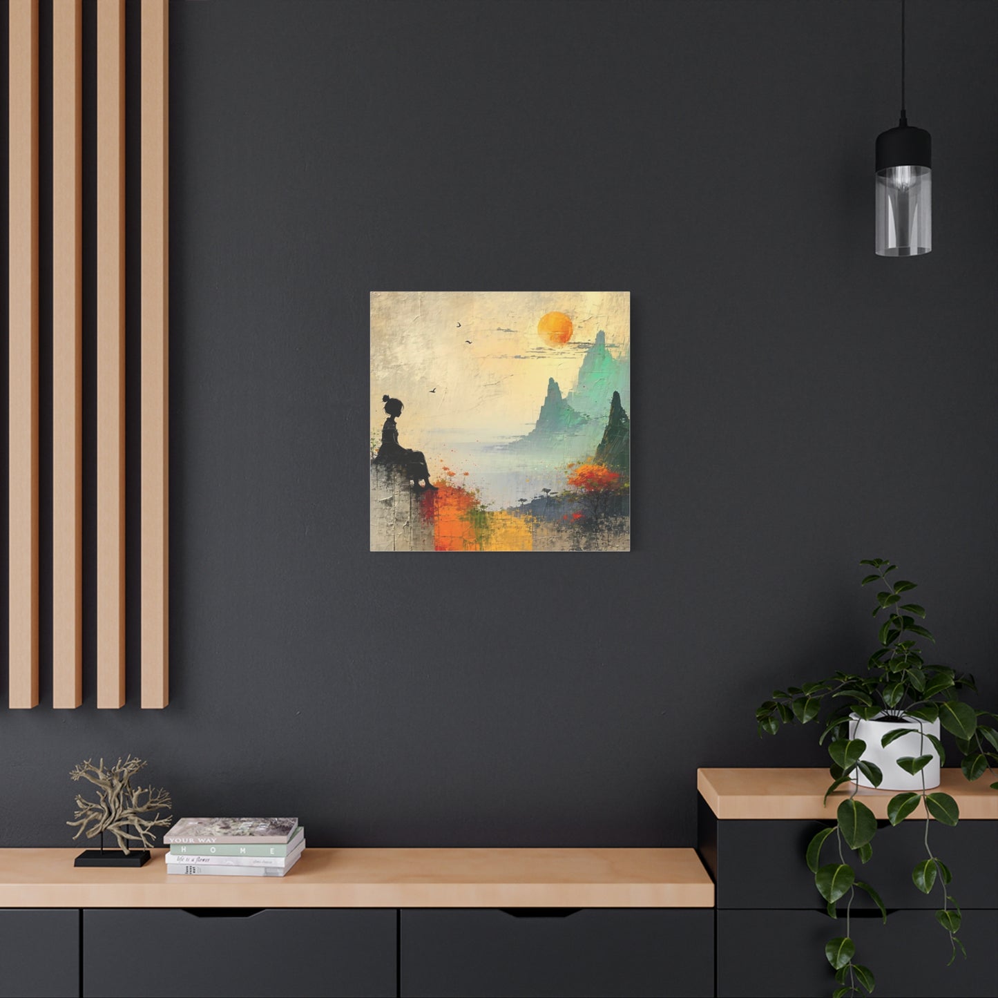 Girl On a Hill Abstract Art
