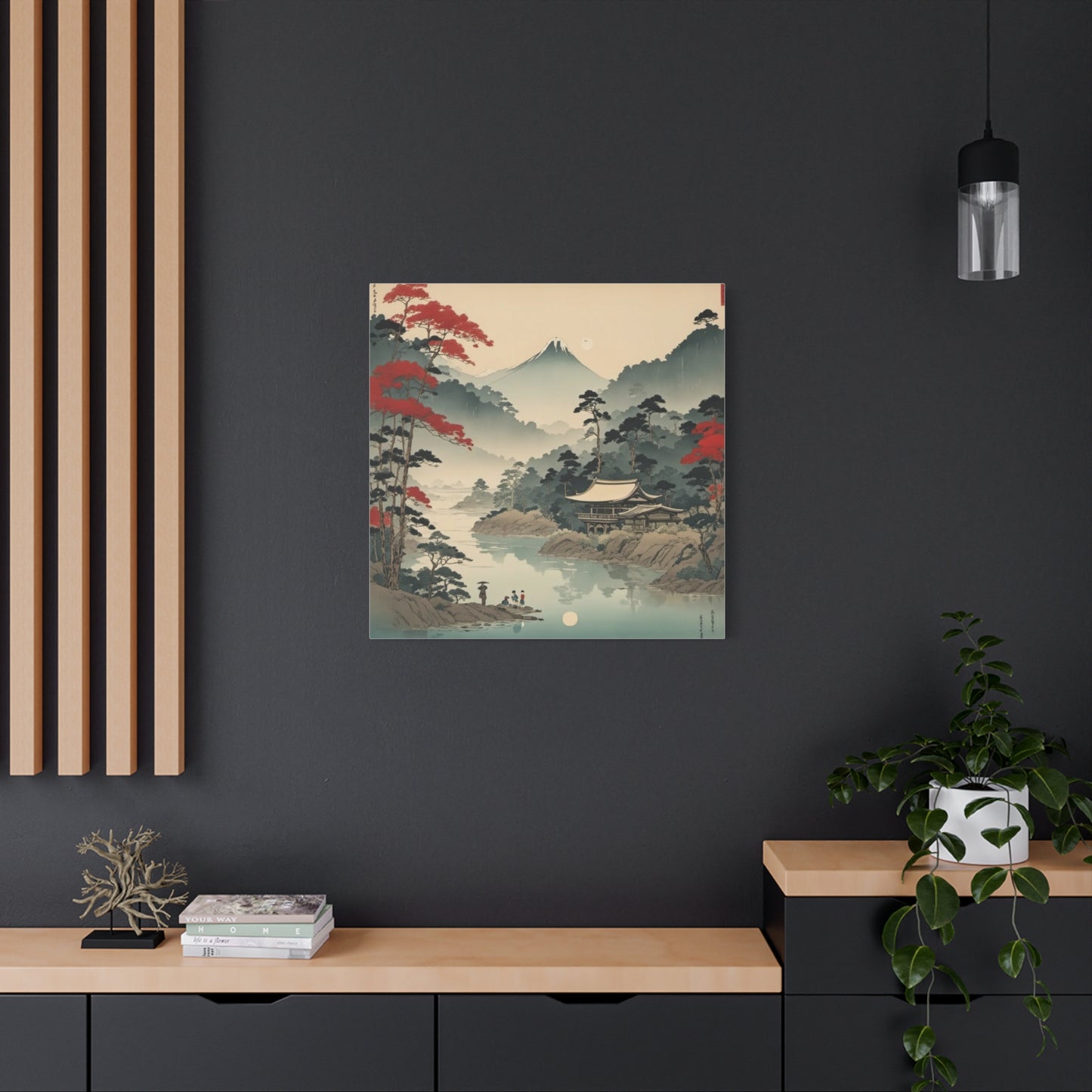 Home by the Lake Asian Abstract Art
