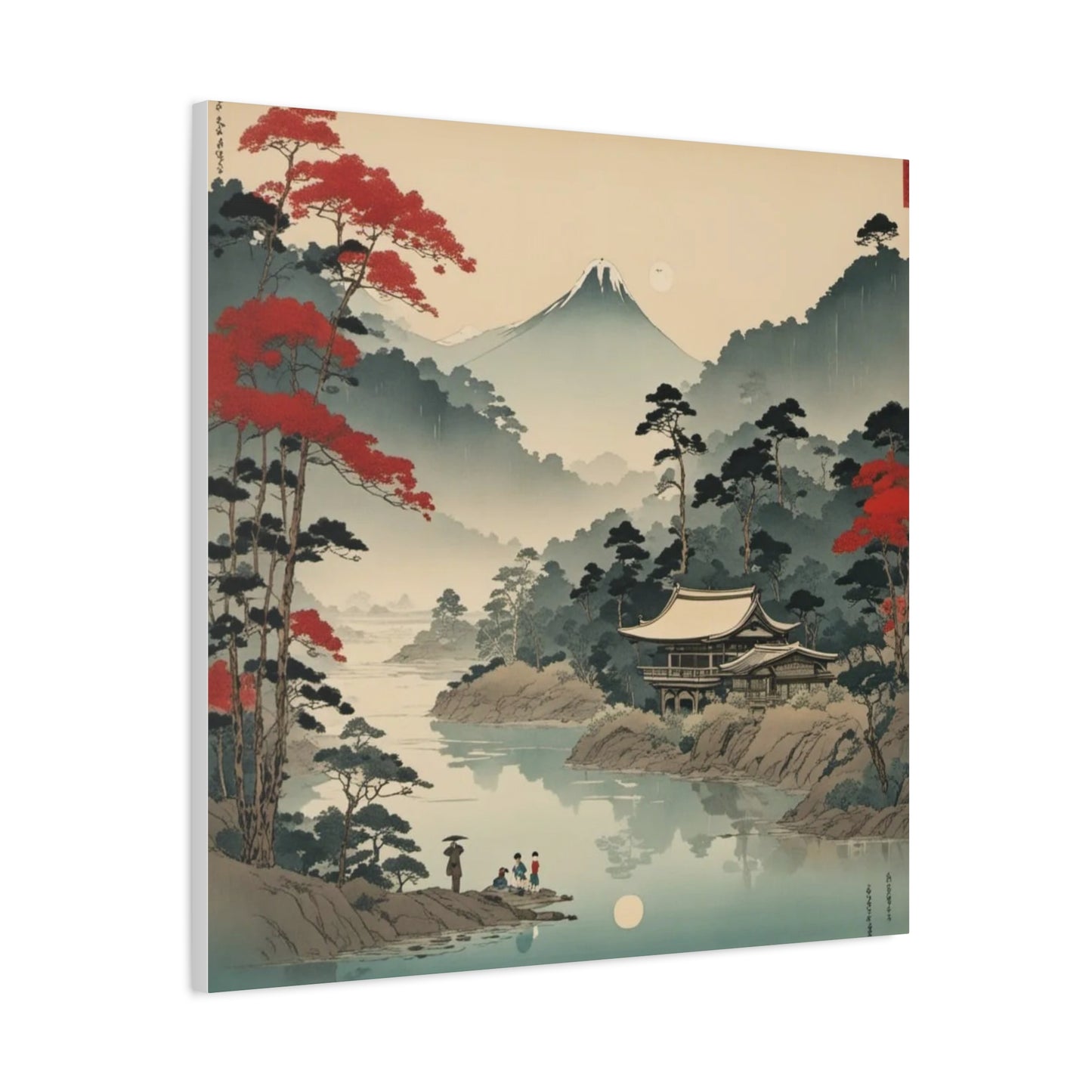 Home by the Lake Asian Abstract Art