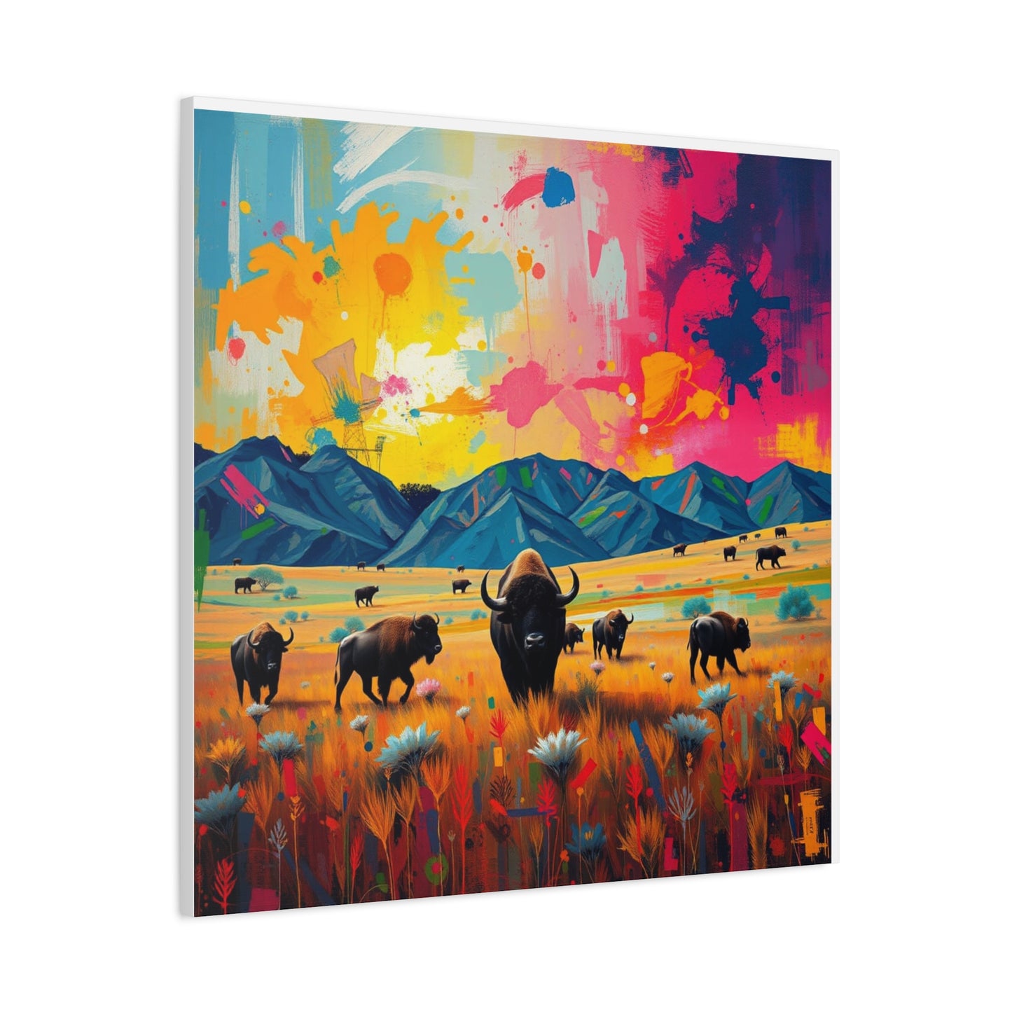 Canvas Print -Abstract Buffalo Wall Art