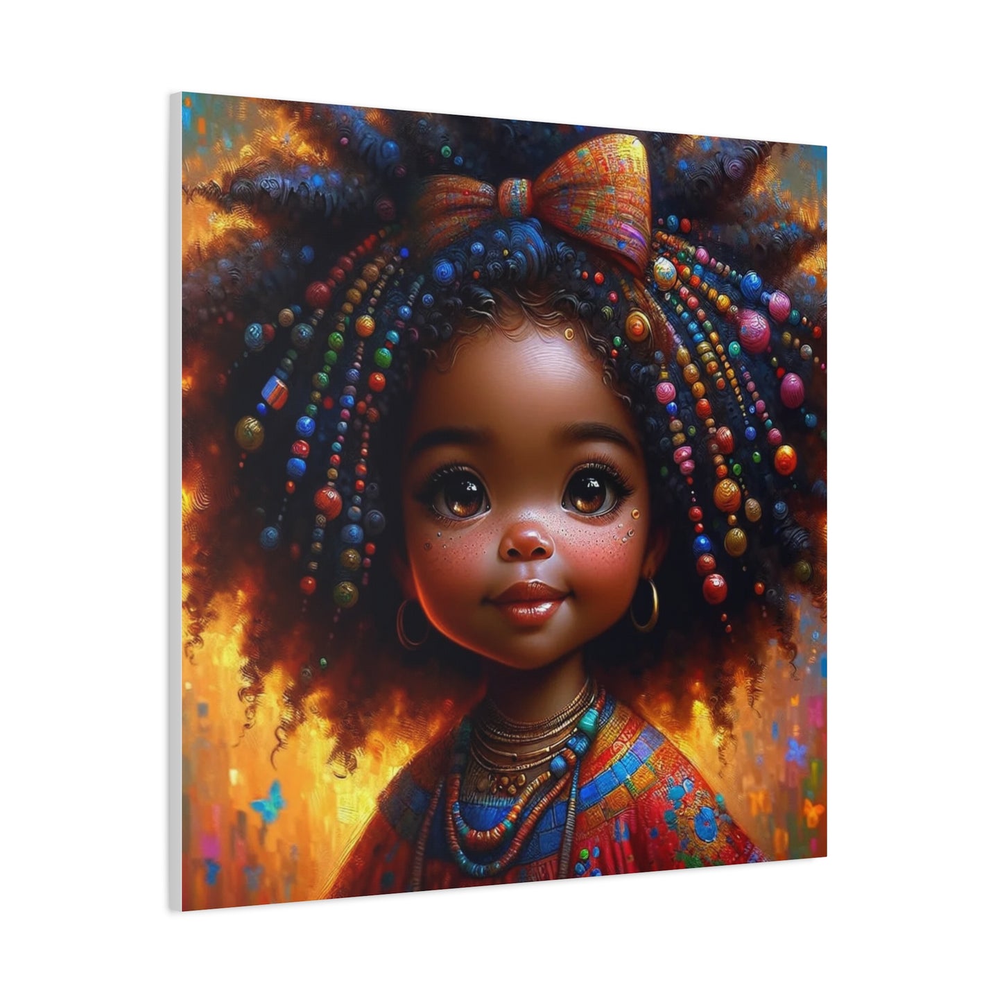 Beautiful Child Black Canvas Art
