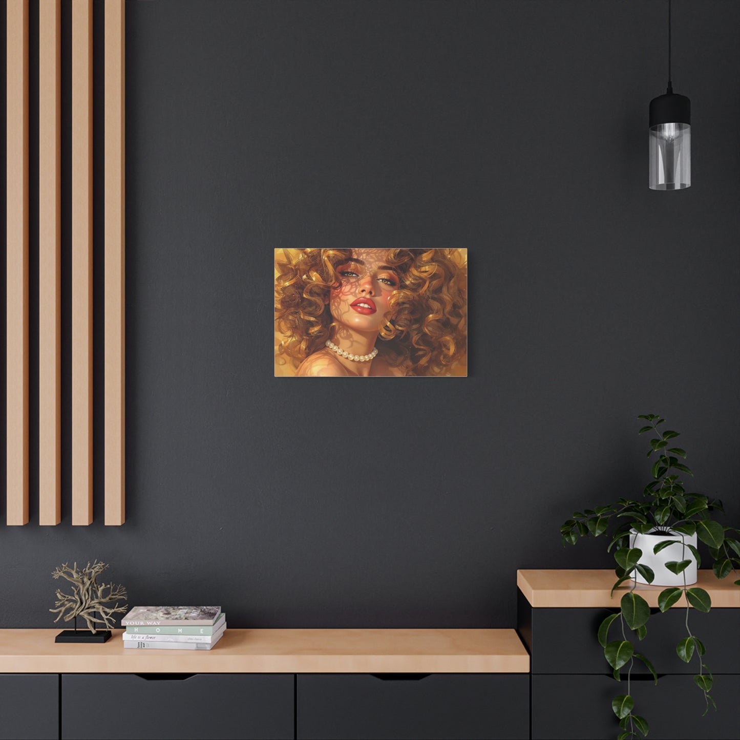 Canvas Print - Blonde Woman With Pearls