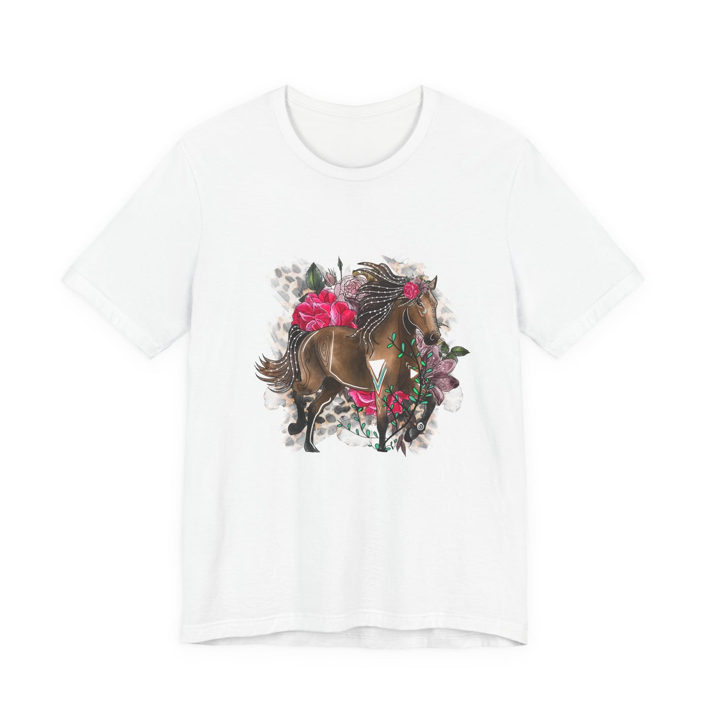Leopard and Flower Horse T-Shirt