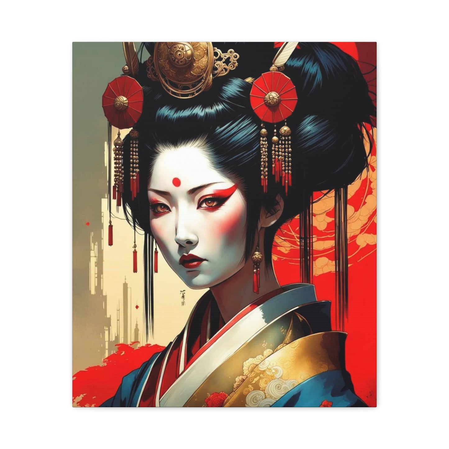 Geisha Asian Abstract Art