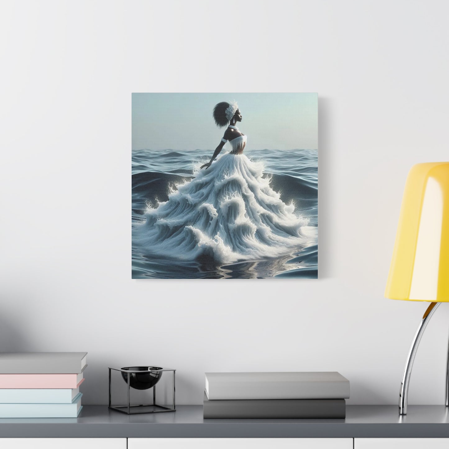 Beautiful Black Woman w Water Dress Canvas Art