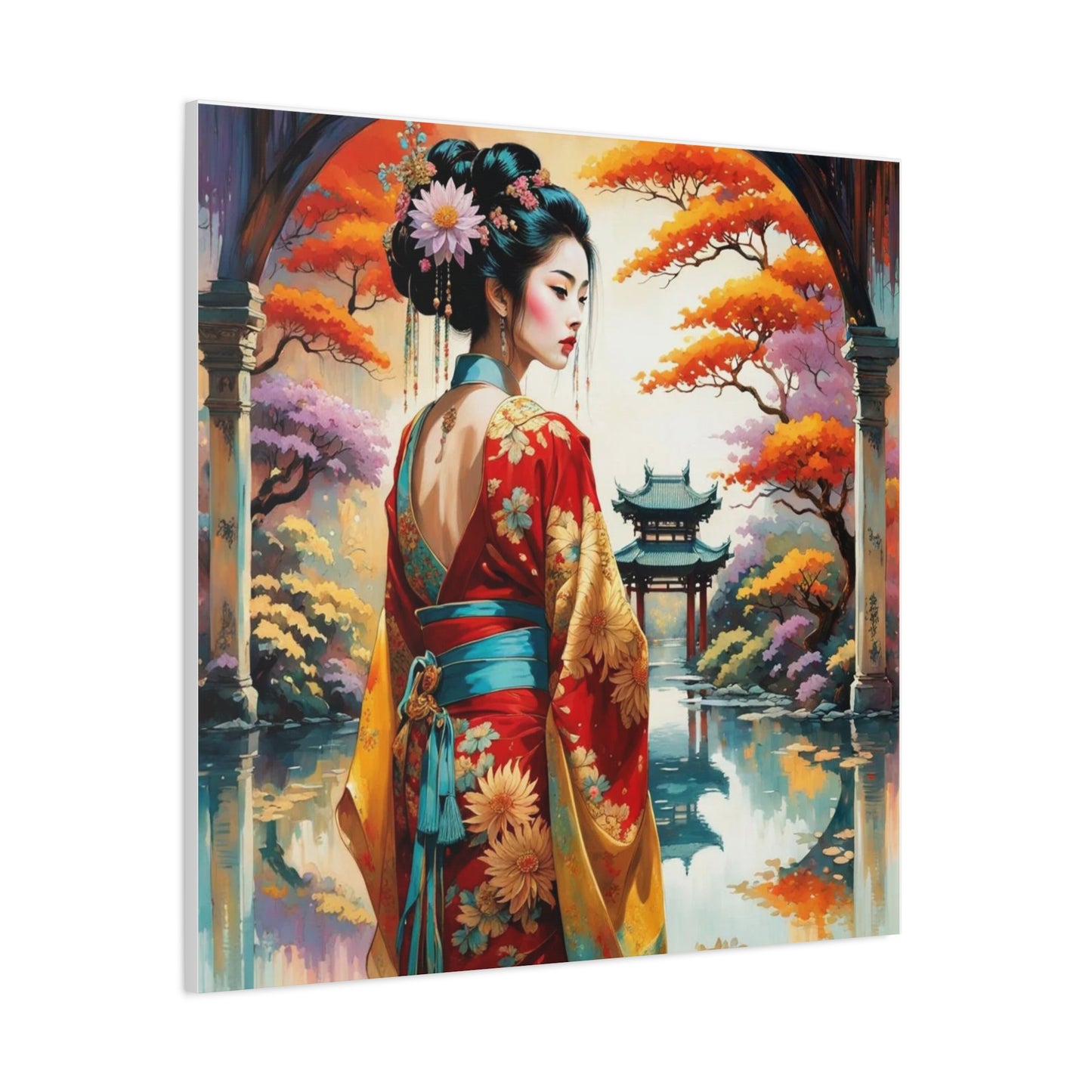 Geisha Asian Abstract Art
