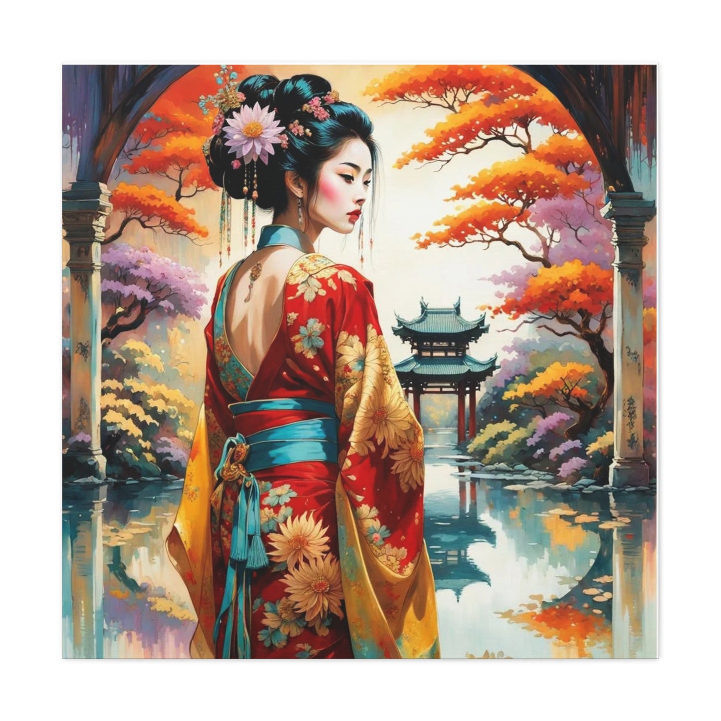 Geisha Asian Abstract Art