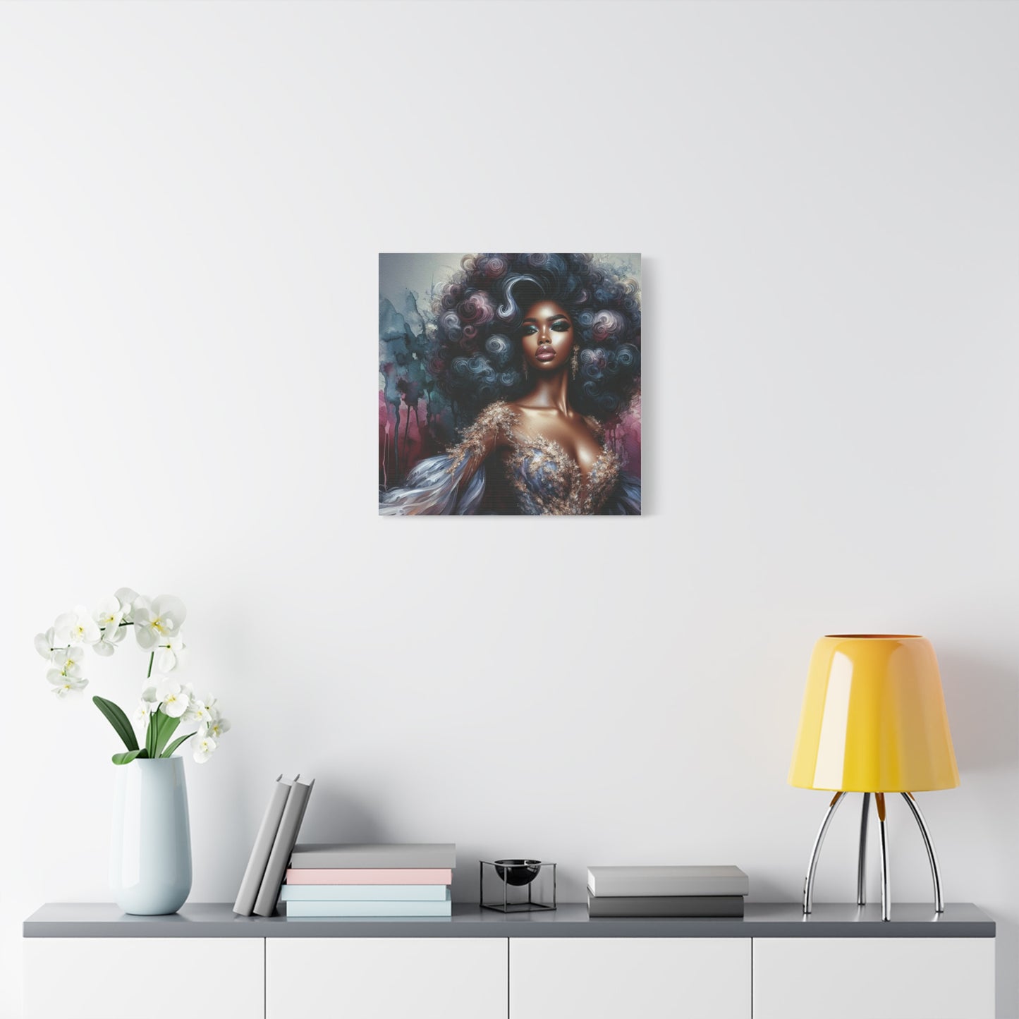 Beautiful Woman Black Canvas Art