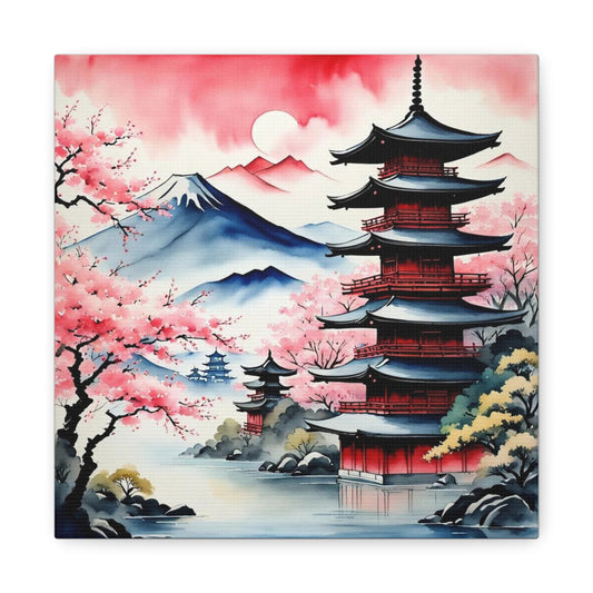 Sunset over the Mountains Asian Abstract Art