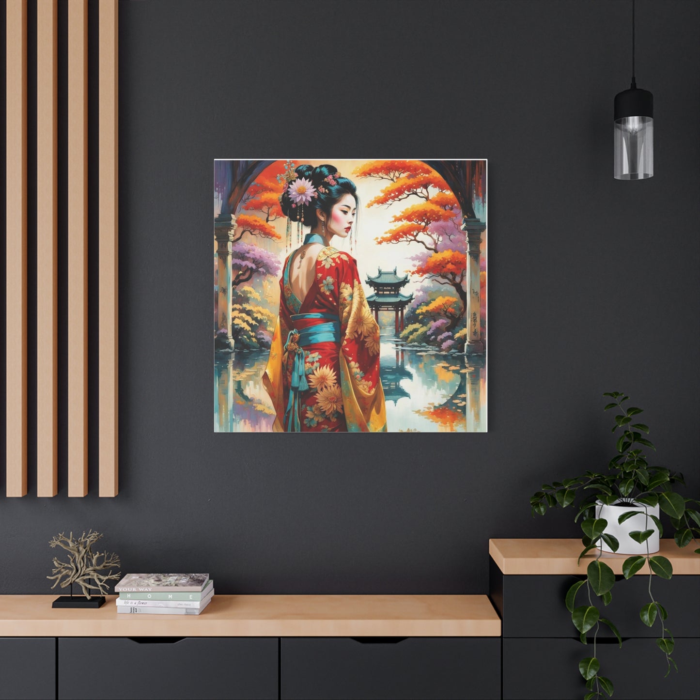 Geisha Asian Abstract Art