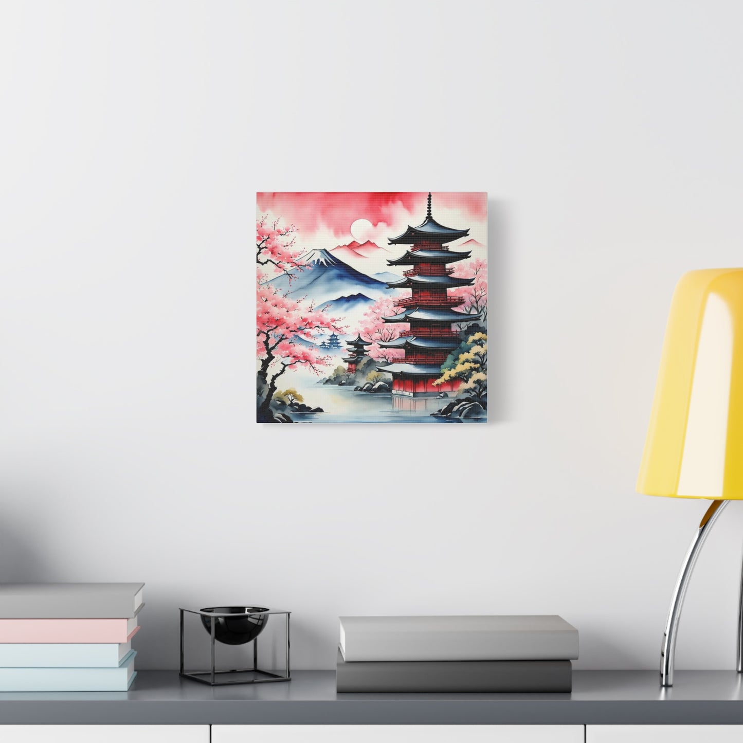 Sunset over the Mountains Asian Abstract Art