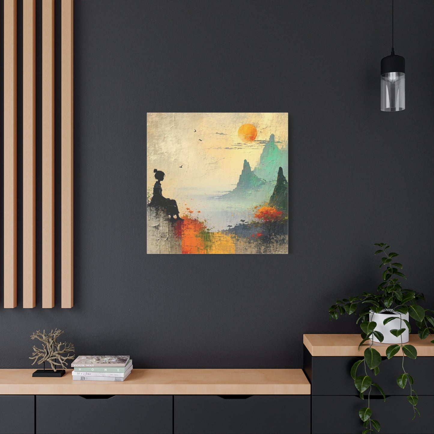 Girl On a Hill Abstract Art