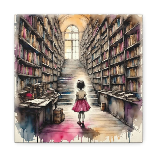 Girl in the Library Abstract Art