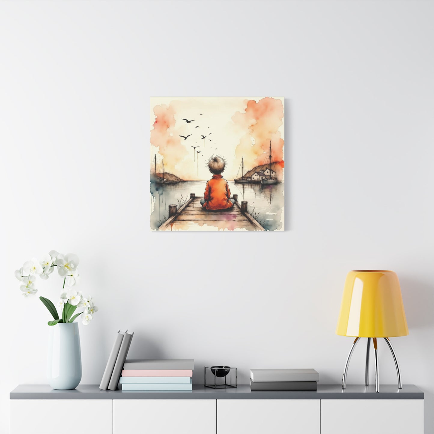 Little Boy on the Dock Abstract Art