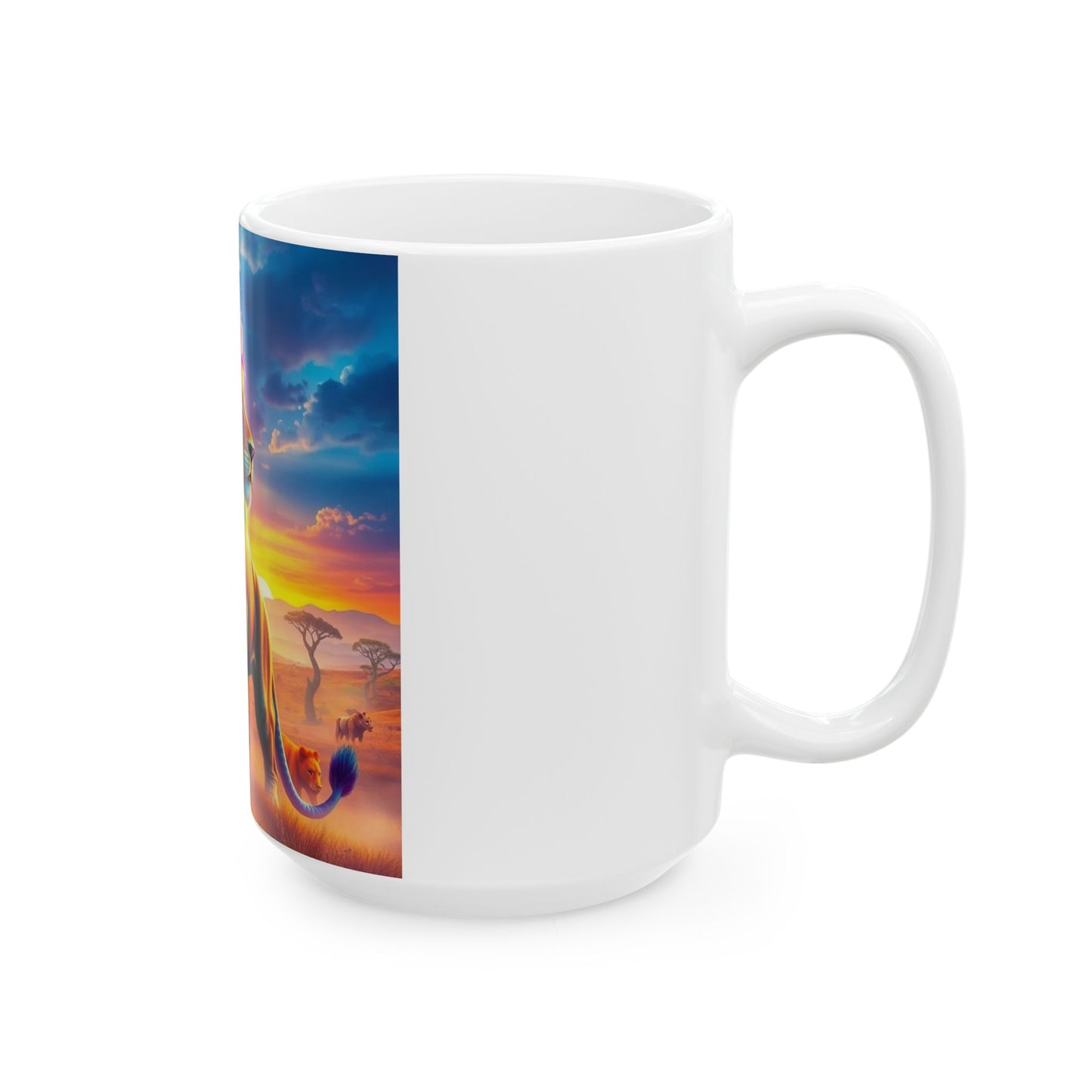 Colorful Lion Ceramic Mug (11oz, 15oz)
