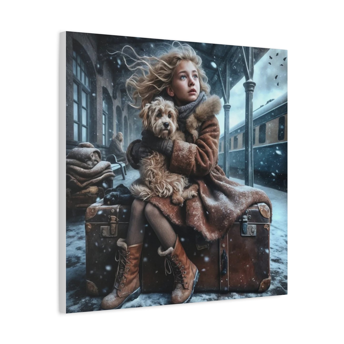 A Girl and Her Dog Art