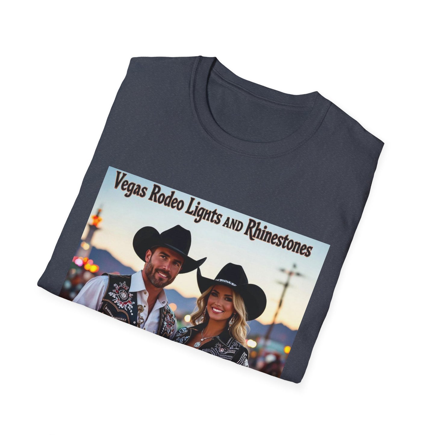 Vegas Rodeo Lights and Rhinestones Western Boho, Unisex T-Shirt,